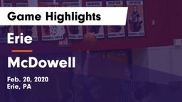 Erie  vs McDowell Game Highlights - Feb. 20, 2020