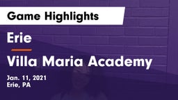Erie  vs Villa Maria Academy Game Highlights - Jan. 11, 2021