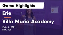 Erie  vs Villa Maria Academy Game Highlights - Feb. 4, 2021