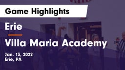 Erie  vs Villa Maria Academy Game Highlights - Jan. 13, 2022