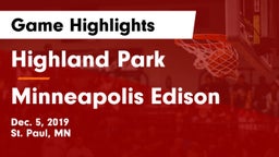 Highland Park  vs Minneapolis Edison  Game Highlights - Dec. 5, 2019