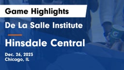 De La Salle Institute vs Hinsdale Central  Game Highlights - Dec. 26, 2023