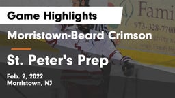 Morristown-Beard Crimson vs St. Peter's Prep  Game Highlights - Feb. 2, 2022