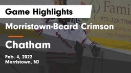 Morristown-Beard Crimson vs Chatham  Game Highlights - Feb. 4, 2022