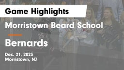 Morristown Beard School vs Bernards  Game Highlights - Dec. 21, 2023