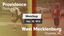 Matchup: Providence High vs. West Mecklenburg  2016