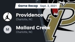 Recap: Providence  vs. Mallard Creek  2021