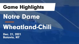 Notre Dame  vs Wheatland-Chili Game Highlights - Dec. 21, 2021