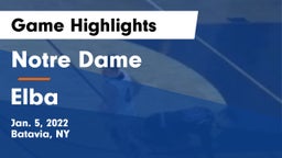 Notre Dame  vs Elba  Game Highlights - Jan. 5, 2022