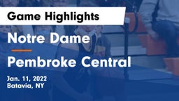 Notre Dame  vs Pembroke Central Game Highlights - Jan. 11, 2022