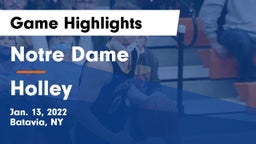 Notre Dame  vs Holley  Game Highlights - Jan. 13, 2022