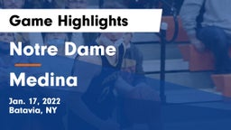 Notre Dame  vs Medina  Game Highlights - Jan. 17, 2022