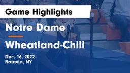 Notre Dame  vs Wheatland-Chili Game Highlights - Dec. 16, 2022