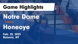 Notre Dame  vs Honeoye  Game Highlights - Feb. 25, 2023