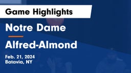 Notre Dame  vs Alfred-Almond Game Highlights - Feb. 21, 2024