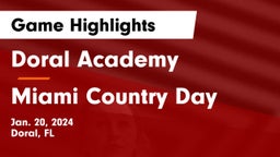 Doral Academy  vs Miami Country Day  Game Highlights - Jan. 20, 2024