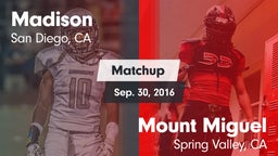 Matchup: Madison vs. Mount Miguel  2016