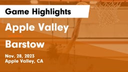 Apple Valley  vs Barstow Game Highlights - Nov. 28, 2023