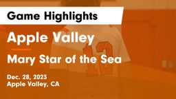 Apple Valley  vs Mary Star of the Sea  Game Highlights - Dec. 28, 2023