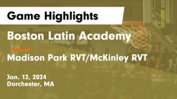 Boston Latin Academy  vs Madison Park RVT/McKinley RVT  Game Highlights - Jan. 12, 2024