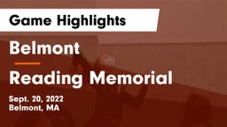 Belmont  vs Reading Memorial  Game Highlights - Sept. 20, 2022