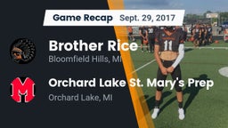 Recap: Brother Rice  vs. Orchard Lake St. Mary's Prep 2017