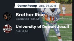 Recap: Brother Rice  vs. University of Detroit Jesuit  2018