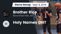 Recap: Brother Rice  vs. Holy Names ONT 2018