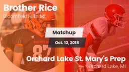 Matchup: Brother Rice High vs. Orchard Lake St. Mary's Prep 2018