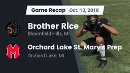 Recap: Brother Rice  vs. Orchard Lake St. Mary's Prep 2018