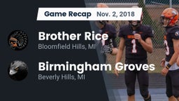 Recap: Brother Rice  vs. Birmingham Groves  2018
