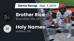 Recap: Brother Rice  vs. Holy Names  2019