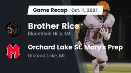 Recap: Brother Rice  vs. Orchard Lake St. Mary's Prep 2021