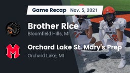 Recap: Brother Rice  vs. Orchard Lake St. Mary's Prep 2021