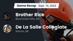 Recap: Brother Rice  vs. De La Salle Collegiate 2022