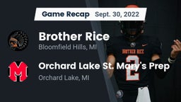 Recap: Brother Rice  vs. Orchard Lake St. Mary's Prep 2022