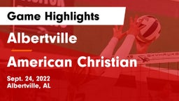 Albertville  vs American Christian Game Highlights - Sept. 24, 2022