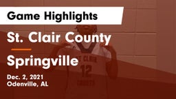 St. Clair County  vs Springville  Game Highlights - Dec. 2, 2021