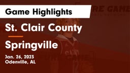 St. Clair County  vs Springville  Game Highlights - Jan. 26, 2023
