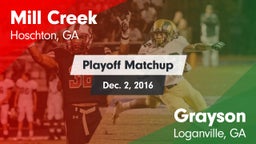 Matchup: Mill Creek High vs. Grayson  2016