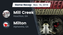 Recap: Mill Creek  vs. Milton  2018
