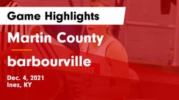 Martin County  vs barbourville  Game Highlights - Dec. 4, 2021
