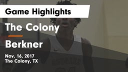 The Colony  vs Berkner  Game Highlights - Nov. 16, 2017