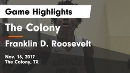 The Colony  vs Franklin D. Roosevelt  Game Highlights - Nov. 16, 2017