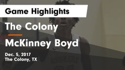 The Colony  vs McKinney Boyd  Game Highlights - Dec. 5, 2017