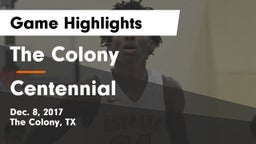 The Colony  vs Centennial  Game Highlights - Dec. 8, 2017