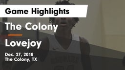 The Colony  vs Lovejoy  Game Highlights - Dec. 27, 2018