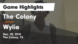 The Colony  vs Wylie  Game Highlights - Dec. 28, 2018