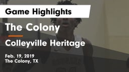 The Colony  vs Colleyville Heritage  Game Highlights - Feb. 19, 2019