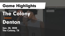 The Colony  vs Denton  Game Highlights - Jan. 28, 2020